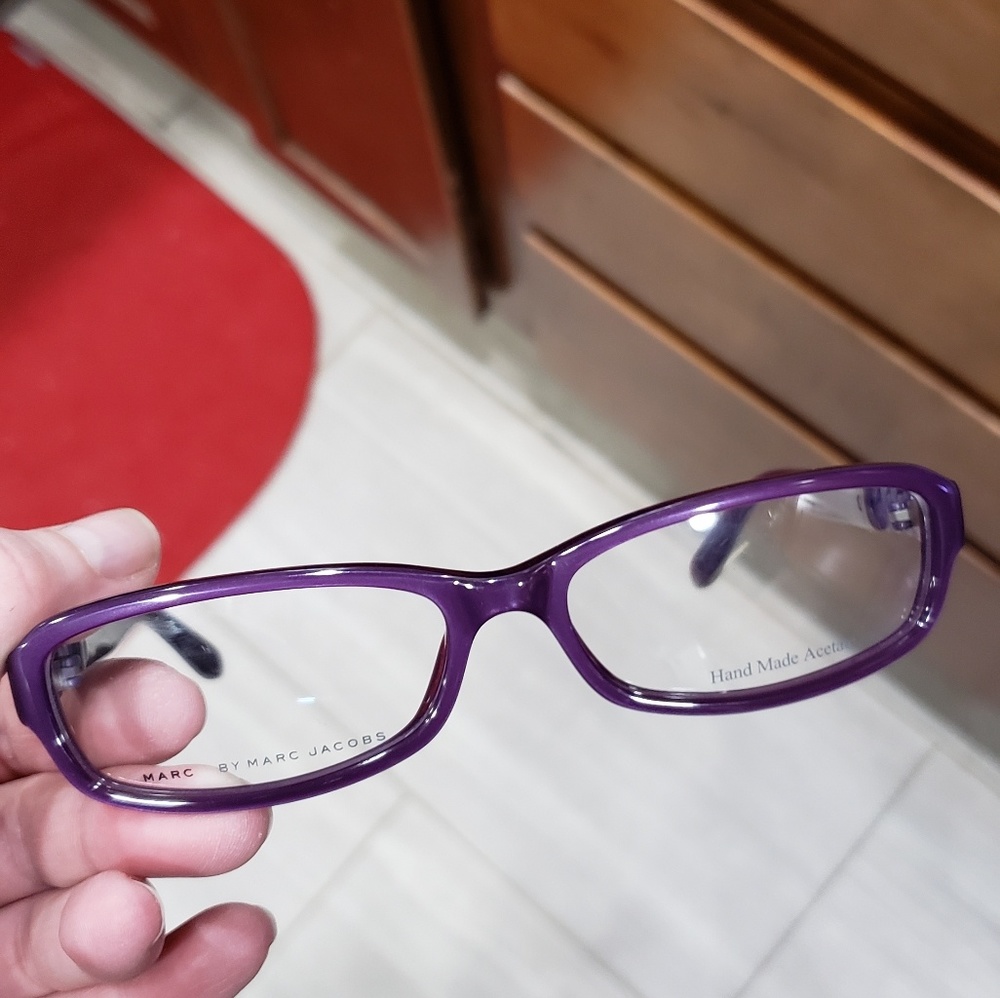 Purple Link Rectangle Eye Glasses